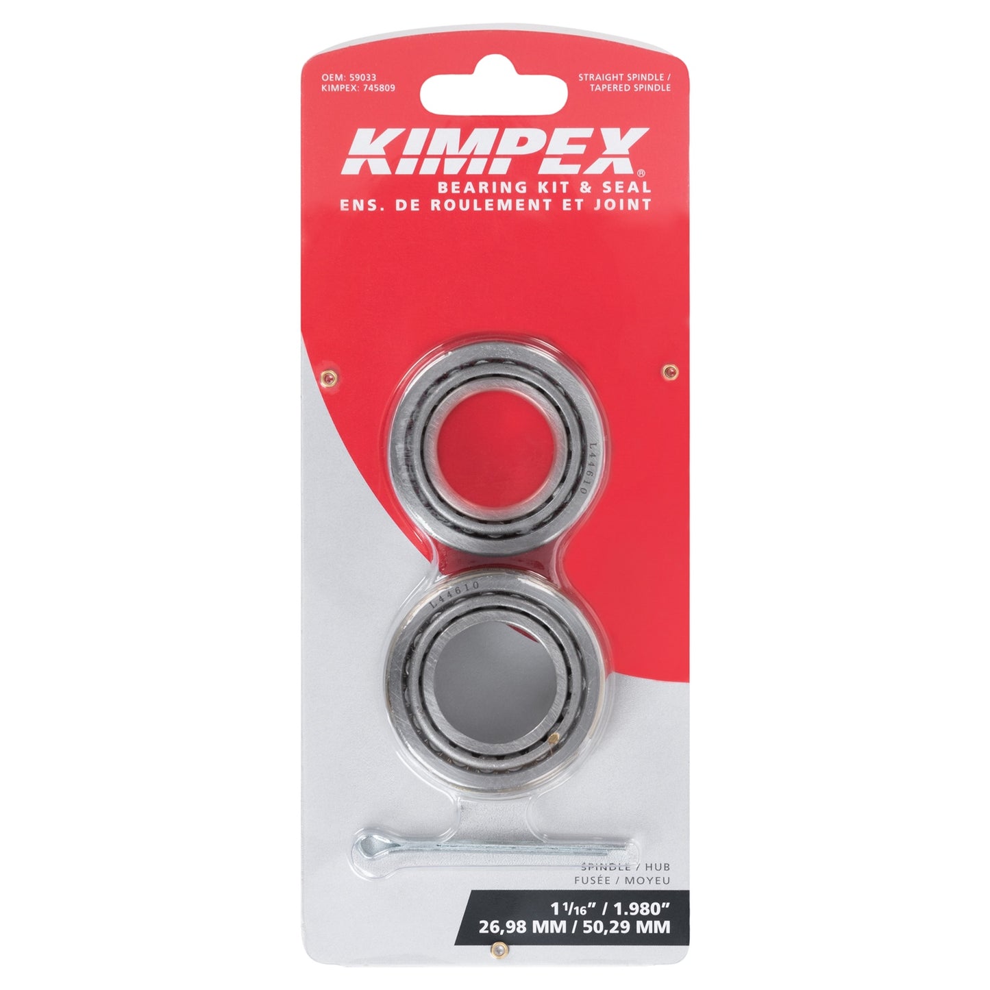 Kimpex 745809 1 1/16" Trailer Wheel Bearing Kit with Seal