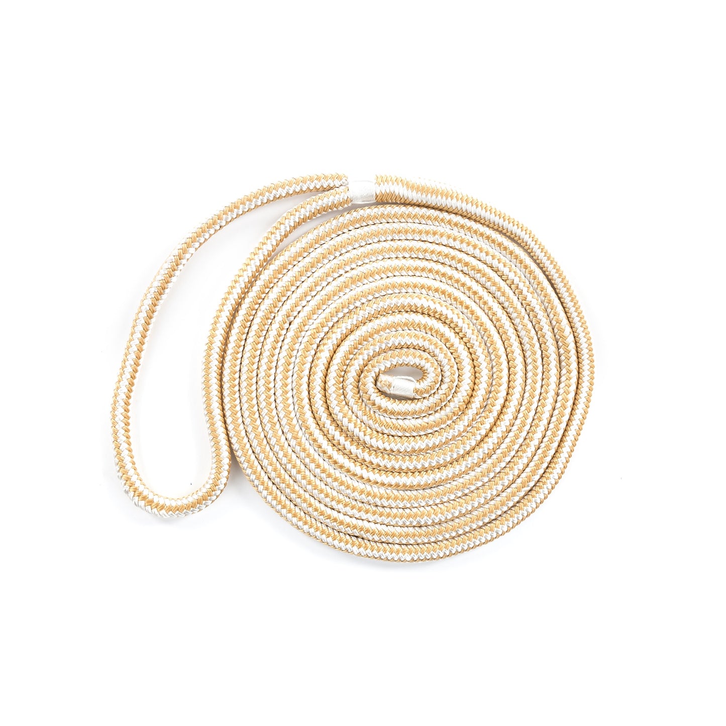 Kimpex Dock Line 1/2" x 15' Double-Braided White and Gold Nylon